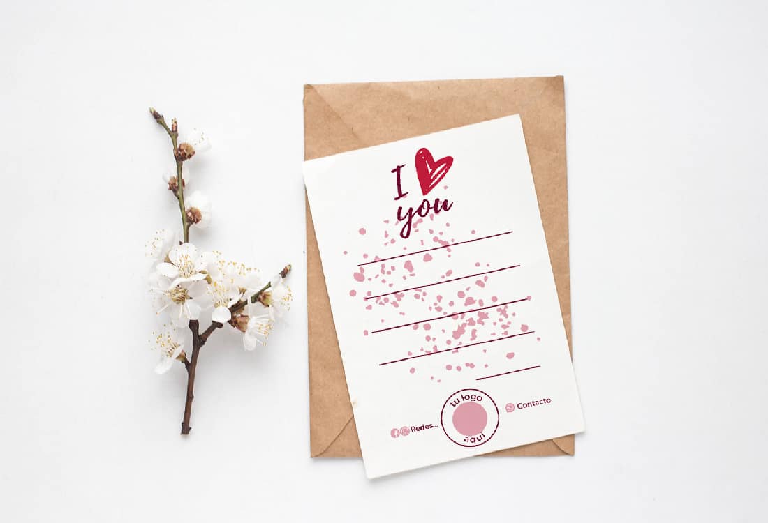 TARJETA IMPRIMIBLE CON TU LOGO (SAN VALENTIN) - Imagen 2