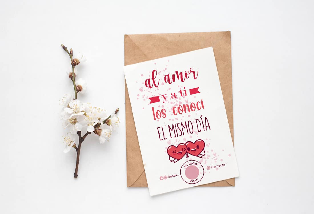 TARJETA IMPRIMIBLE CON TU LOGO (SAN VALENTIN)