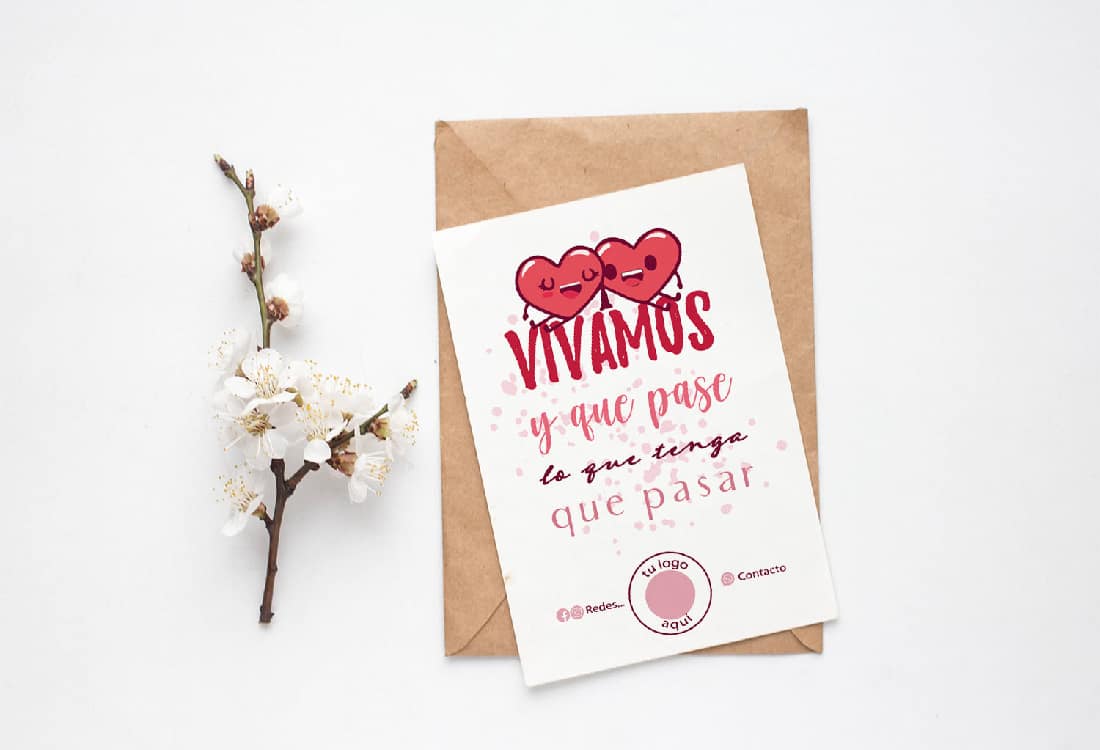 TARJETA IMPRIMIBLE CON TU LOGO (SAN VALENTIN) - Imagen 4