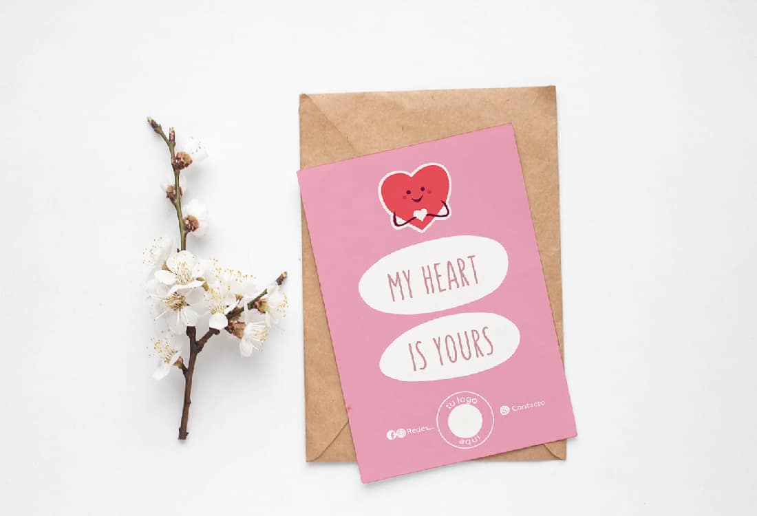 TARJETA IMPRIMIBLE CON TU LOGO (SAN VALENTIN) - Imagen 5