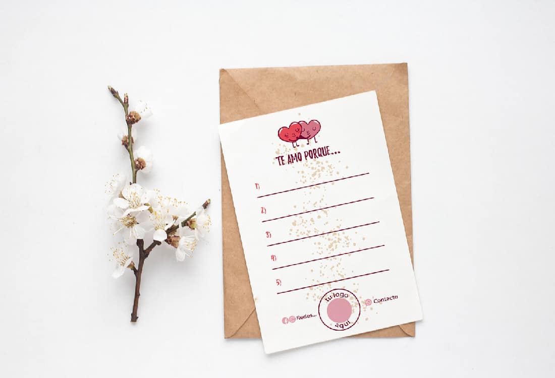 TARJETA IMPRIMIBLE CON TU LOGO (SAN VALENTIN) - Imagen 3