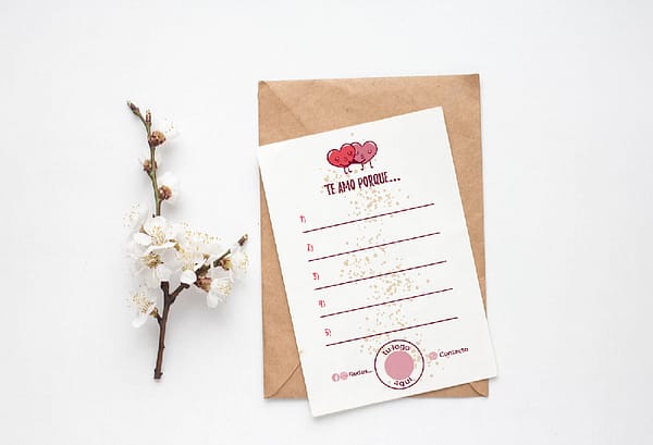 TARJETA IMPRIMIBLE CON TU LOGO (SAN VALENTIN) - Imagen 3
