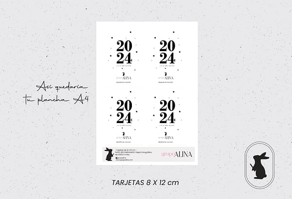 TARJETA IMPRIMIBLE CON TU LOGO (FELIZ 2024) - Imagen 2