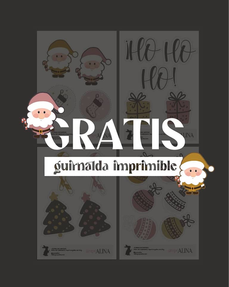 Imprimible Guirnalda de Navidad Golden