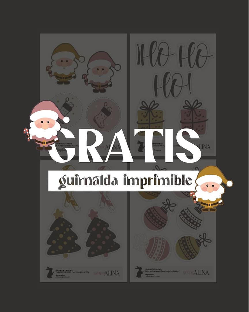 Imprimible Guirnalda de Navidad Golden